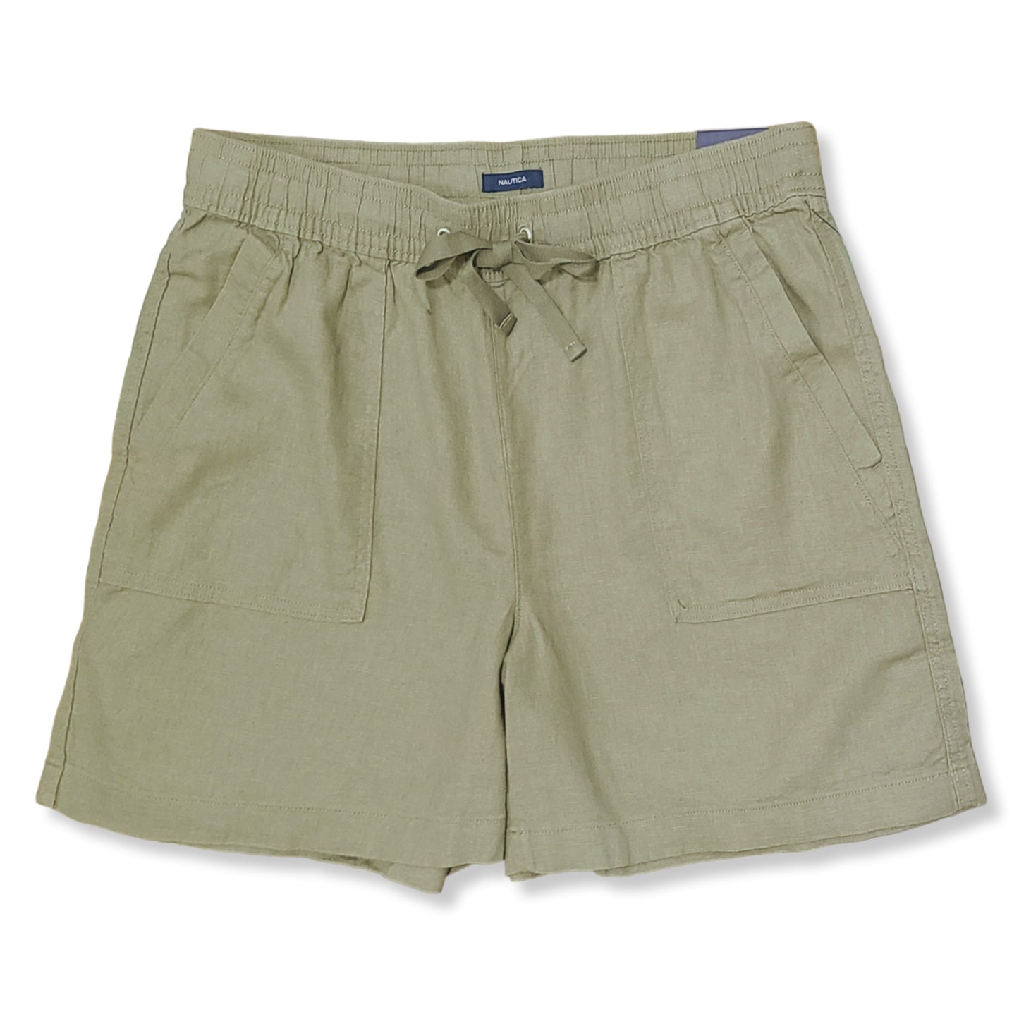 Nautica Women's Linen Blend Side Pockets Elastic Drawstring Casual Shorts