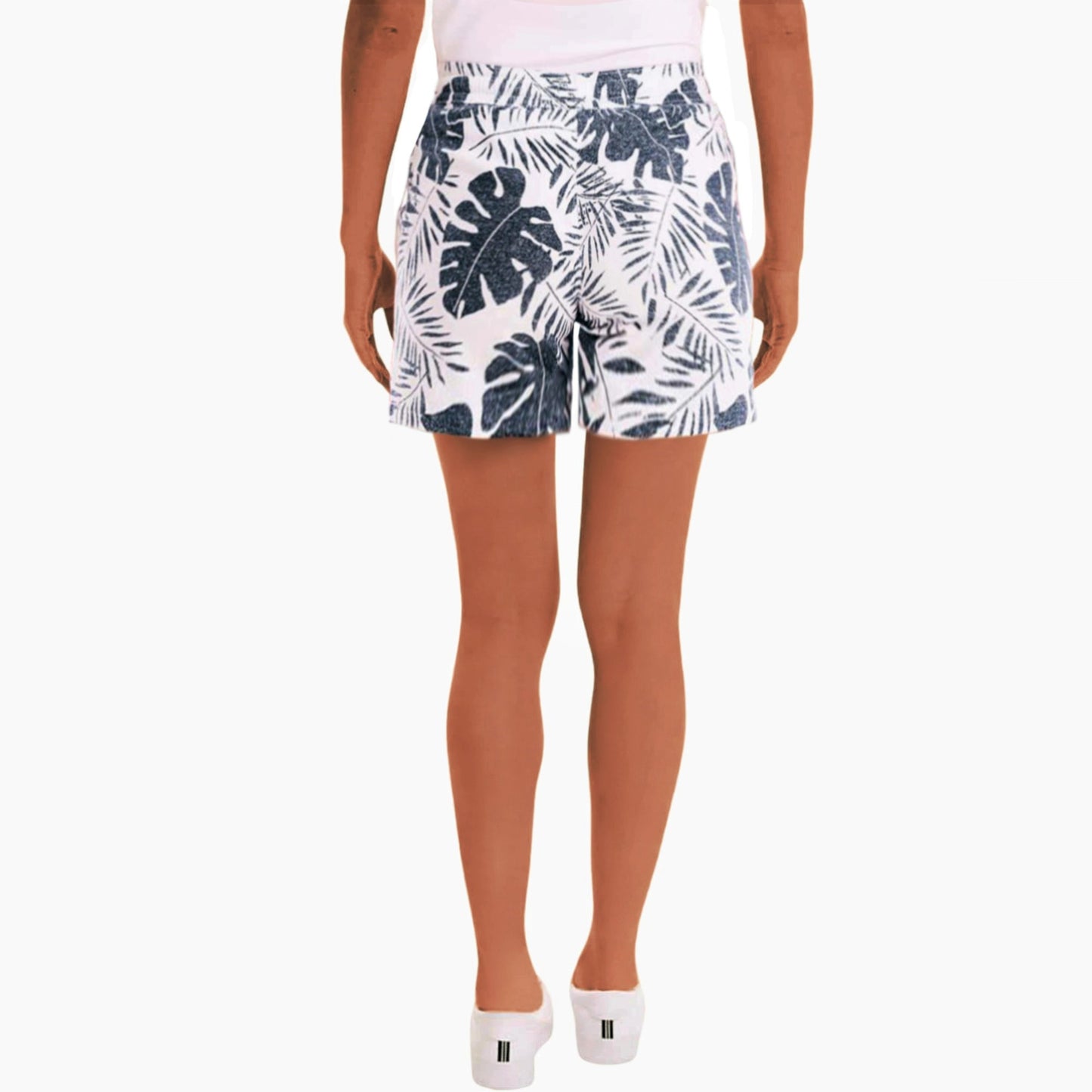 Nautica Women's Linen Blend Side Pockets Elastic Drawstring Casual Shorts