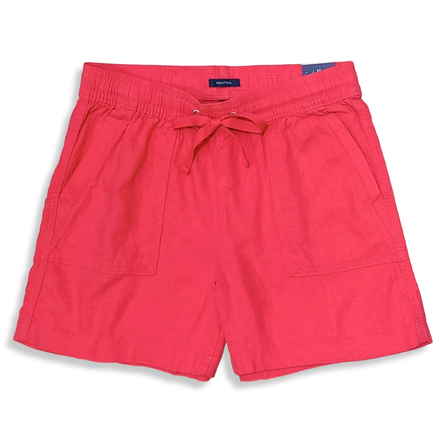 Nautica Women's Linen Blend Side Pockets Elastic Drawstring Casual Shorts