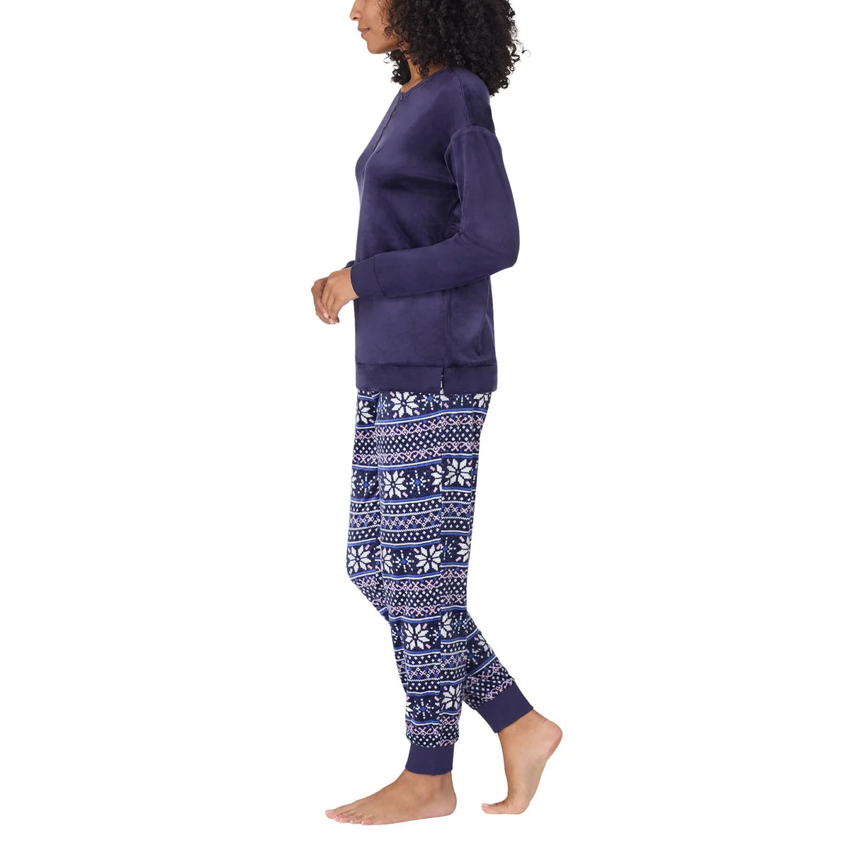 Nautica Women's 2-Pc PJ Lightweight Stretch Fleece Pajama Lounge Set