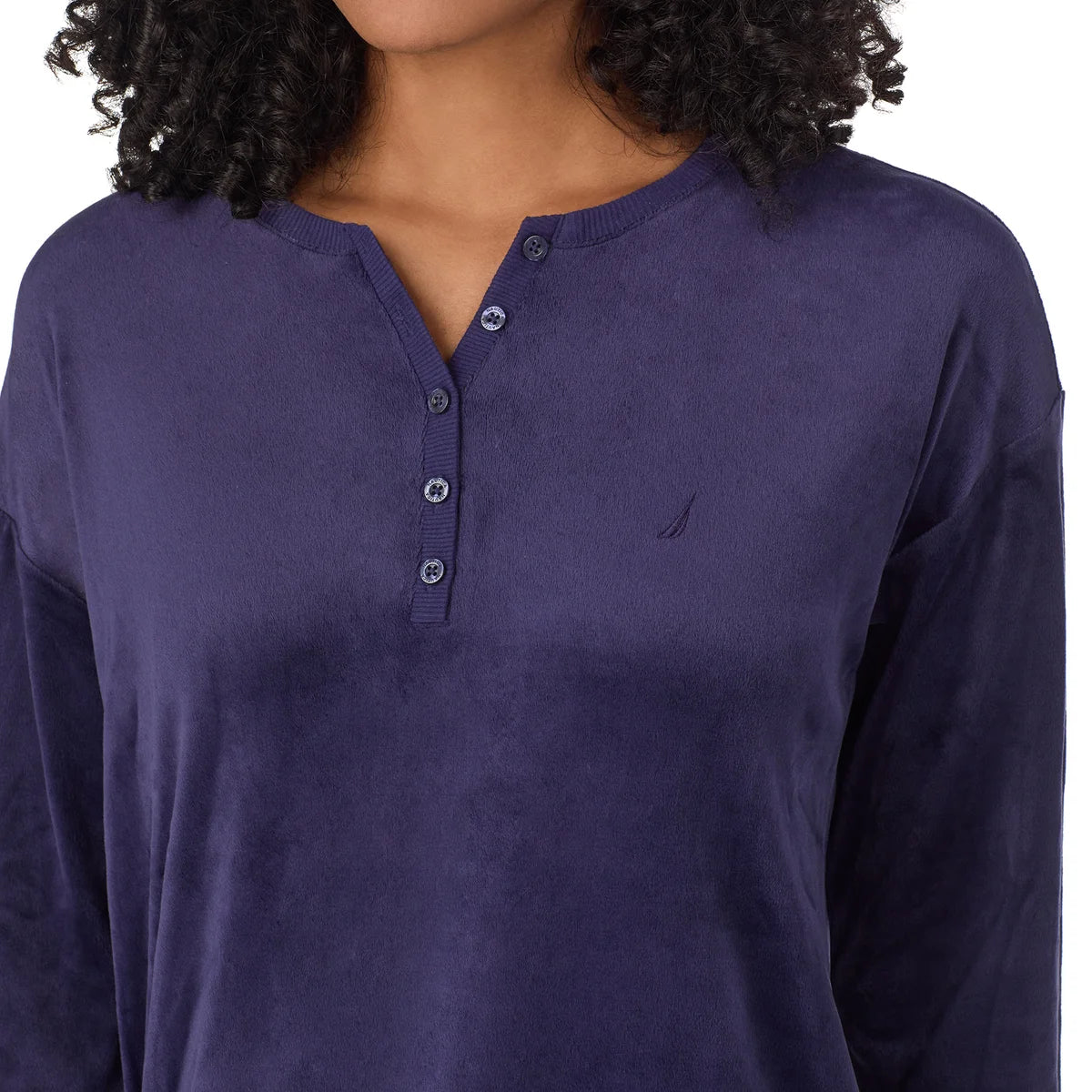 Nautica Women's 2-Pc PJ Lightweight Stretch Fleece Pajama Lounge Set