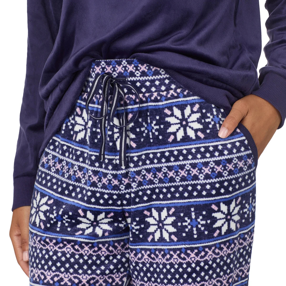 Nautica Women's 2-Pc PJ Lightweight Stretch Fleece Pajama Lounge Set