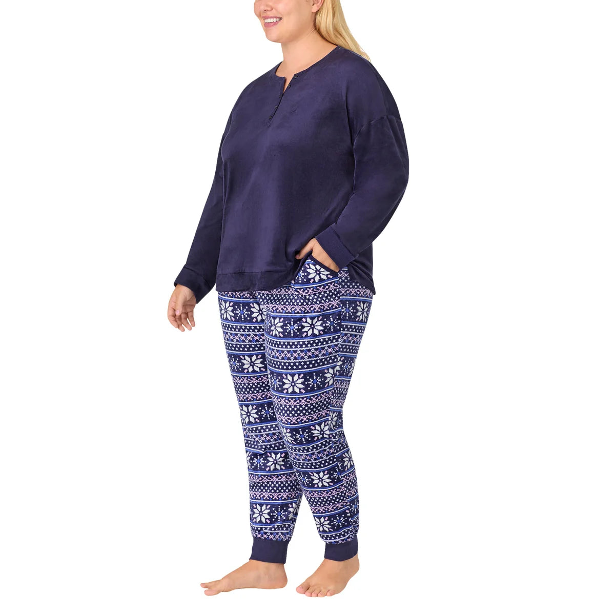 Nautica Women's 2-Pc PJ Lightweight Stretch Fleece Pajama Lounge Set