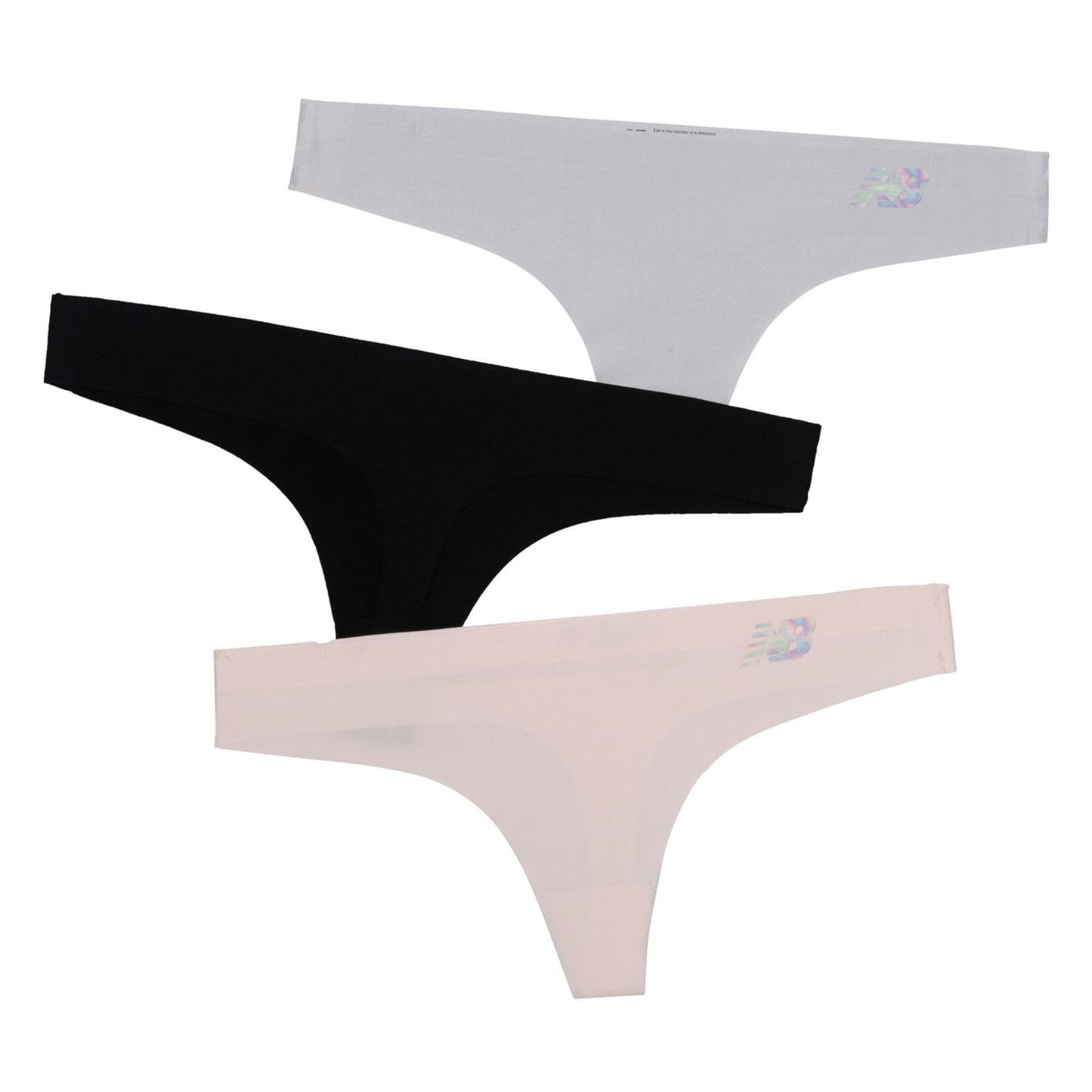 New Balance Women's 3-Pack No-Show Laser-cut Bonded Thong Panties
