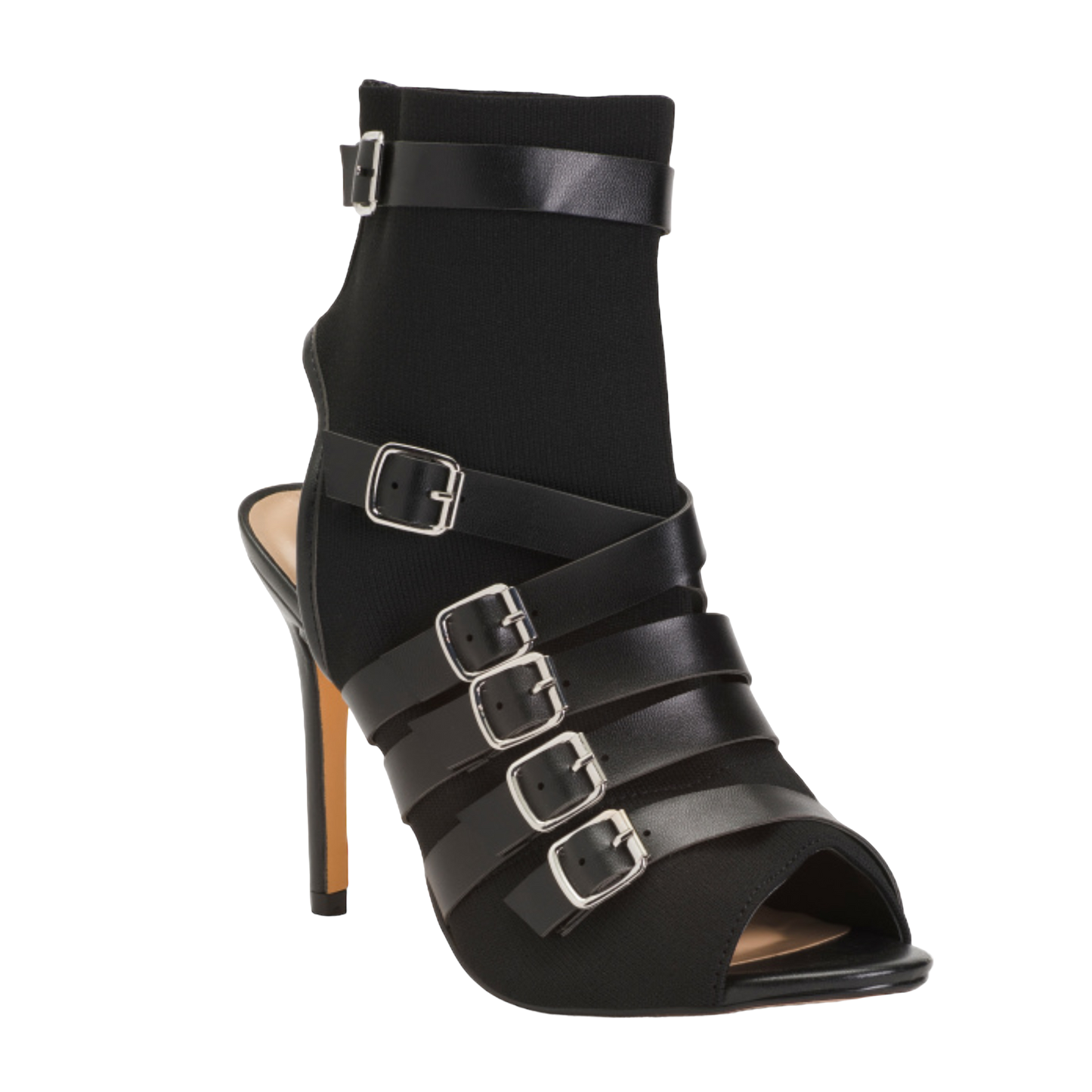 Nicole Miller Women's Peep Toe High Heels Buckled Straps Cutout Summer Ankle Booties