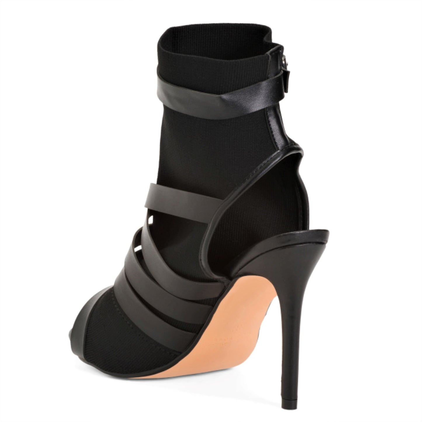 Nicole Miller Women's Peep Toe High Heels Buckled Straps Cutout Summer Ankle Booties