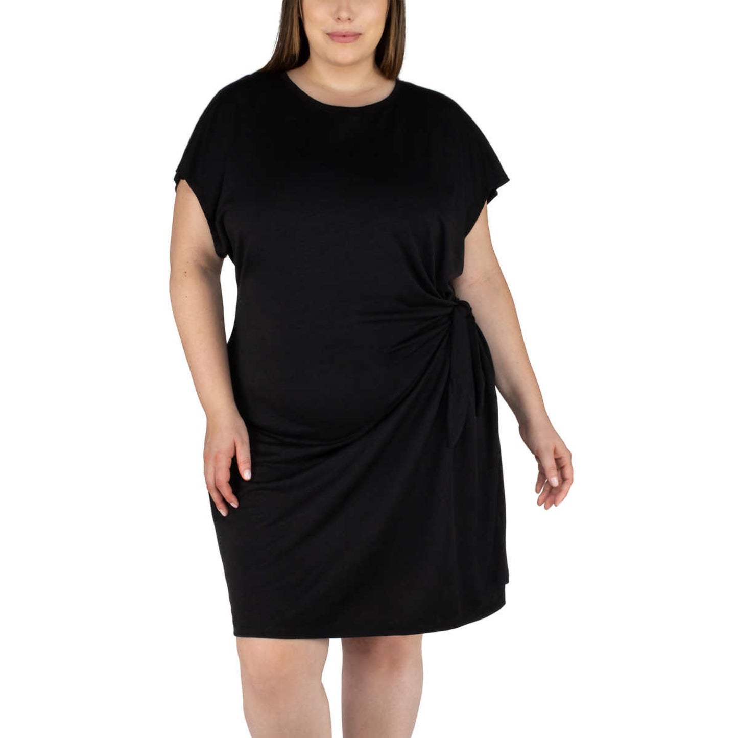 Nicole Miller Women's Plus Twist Knot Mini Dress