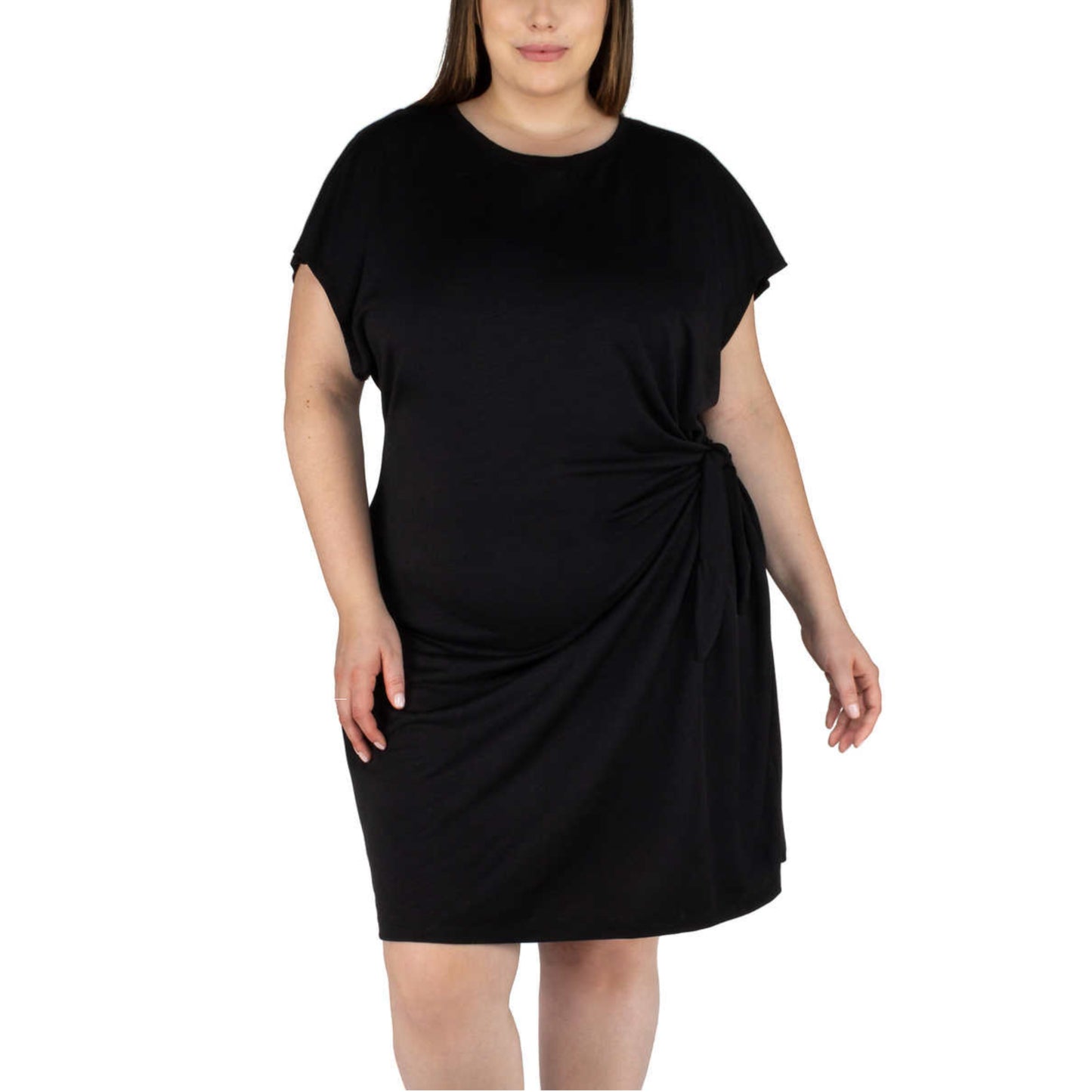 Nicole Miller Women's Plus Twist Knot Mini Dress