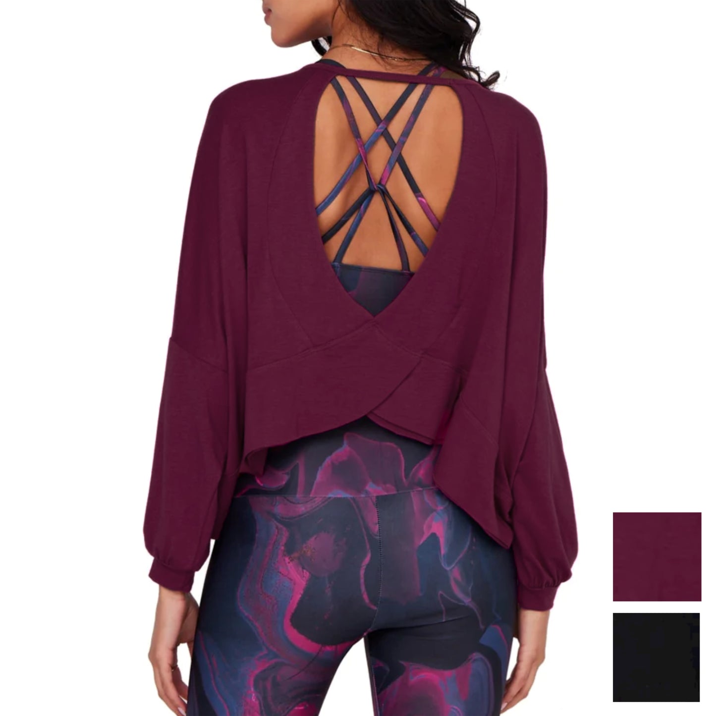 Onzie Women's OM Long Sleeve Cutout Back Yoga Top