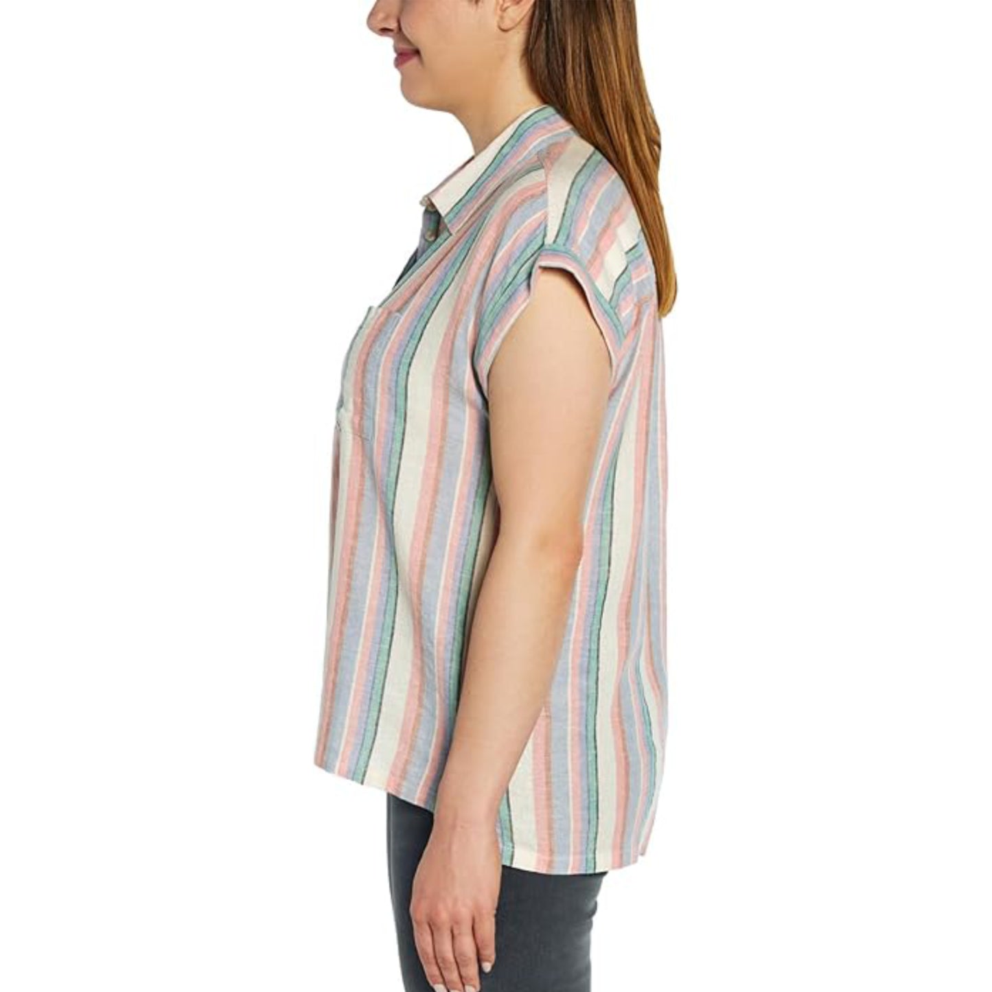 Orvis Women's Button Front Short Sleeve Linen Blend Shirt