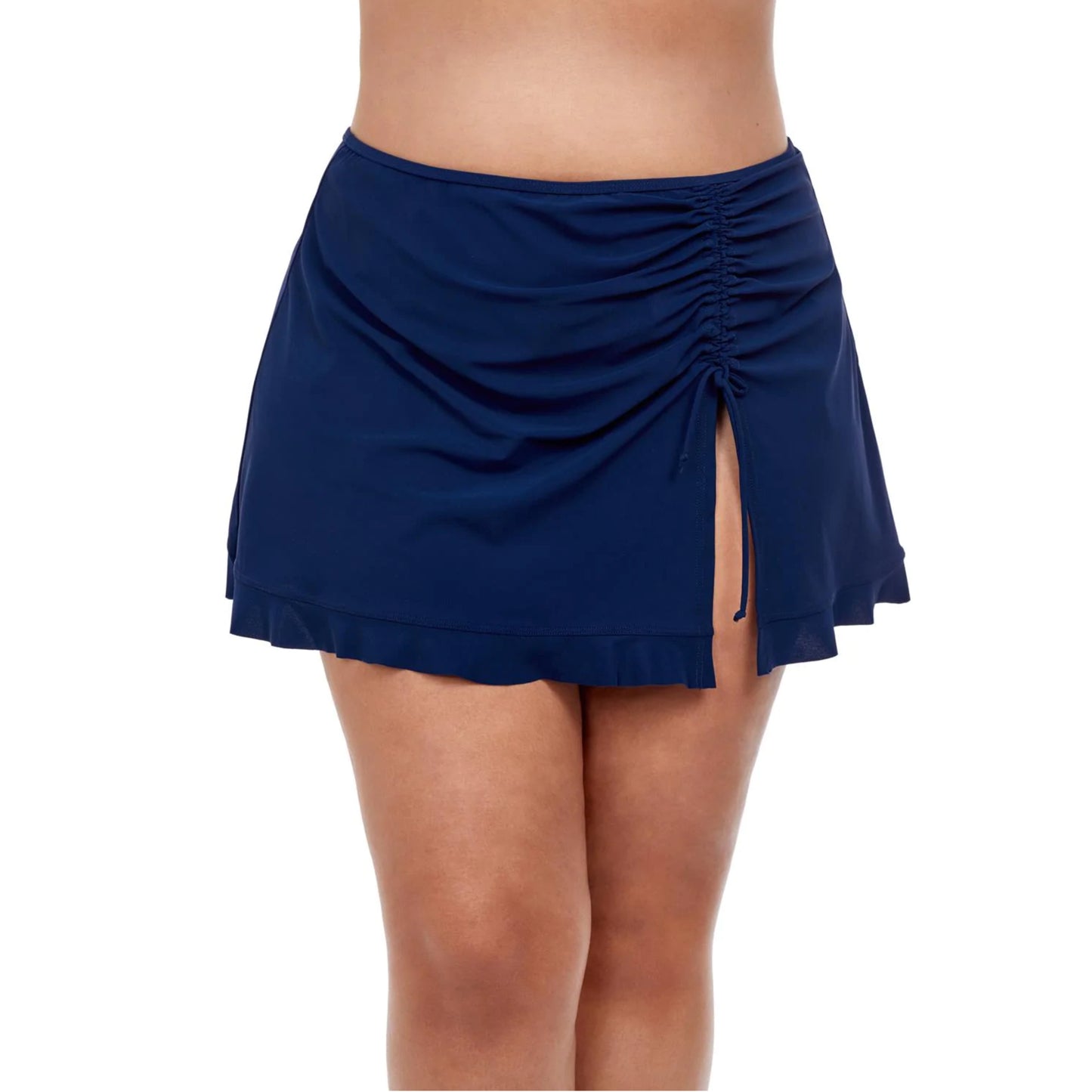 Profile By Gottex Women's Plus Tutti Frutti Shirred Side Slit Ruffle Trim Skirted Swim Bottom