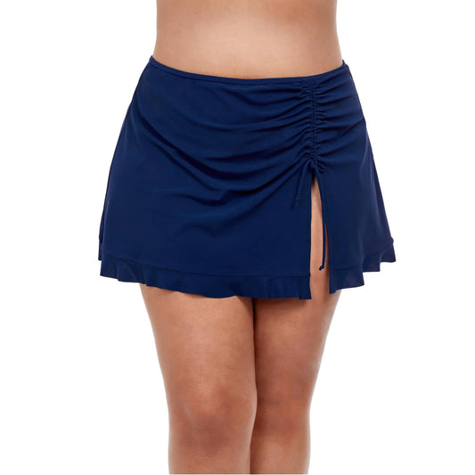 Profile By Gottex Women's Plus Tutti Frutti Shirred Side Slit Ruffle Trim Skirted Swim Bottom