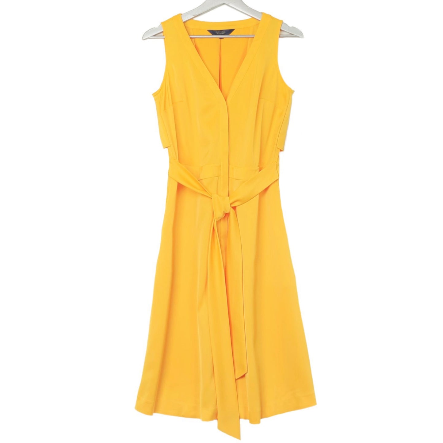 Rachel Roy Women's V-Neck Button Front Tie Waist Midi Dress