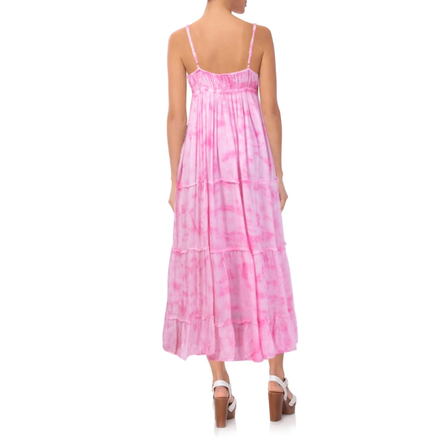 RAVIYA Women's Crochet Top Cotton Blend Tiered Beach Pool Cover-up Maxi Dress
