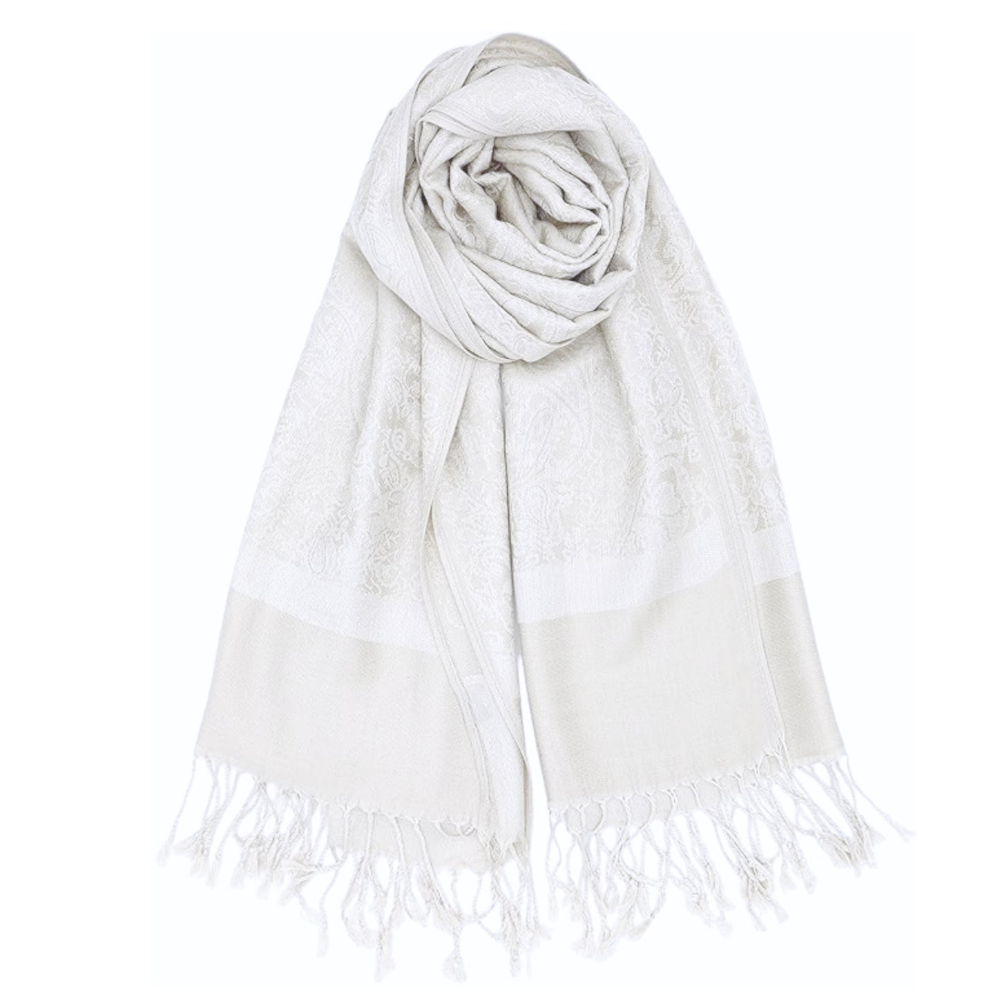 Women's Pashmina Reversible Paisley Fringed Shawl Evening Wrap
