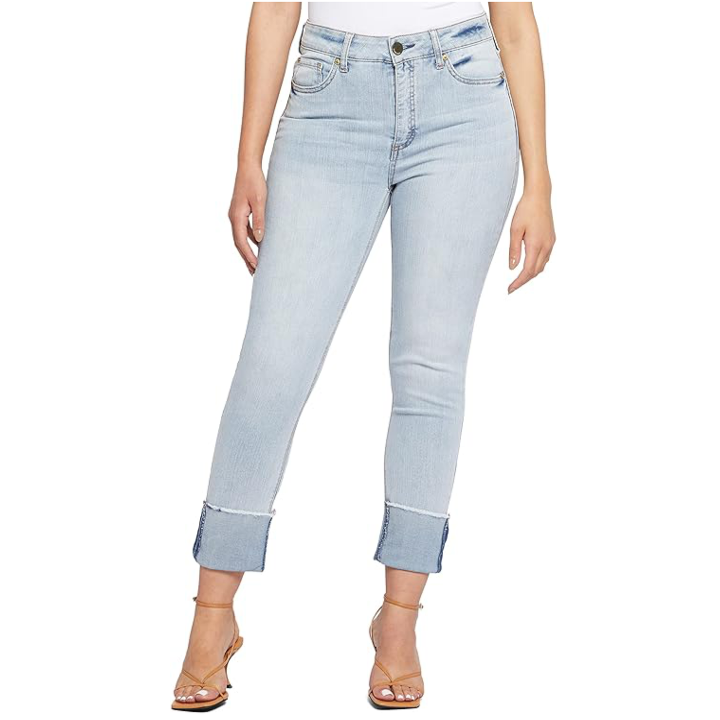 SEVEN7 Women's High Rise Slim Straight Boyfriend Cuffed Ankle Jeans