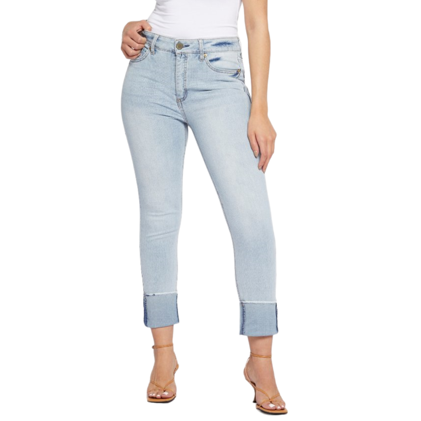 SEVEN7 Women's High Rise Slim Straight Boyfriend Cuffed Ankle Jeans