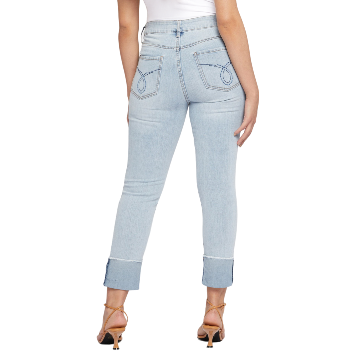 SEVEN7 Women's High Rise Slim Straight Boyfriend Cuffed Ankle Jeans