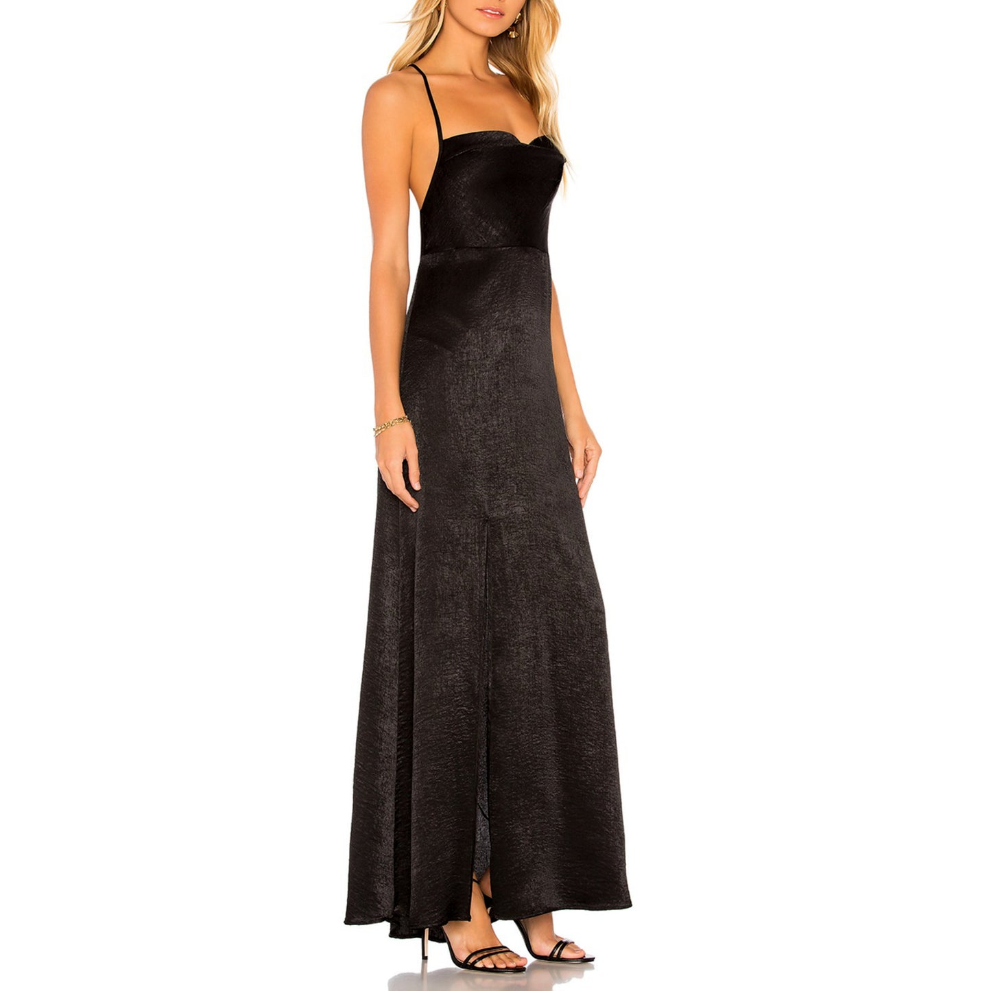 SHOW ME YOUR MUMU Women's Winslet Cowl Neck Side Slit Gown Maxi Dress