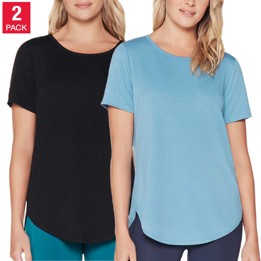 Skechers Women's 2-Pack Lightweight Tee Soft Active Casual Tunic T-Shirt