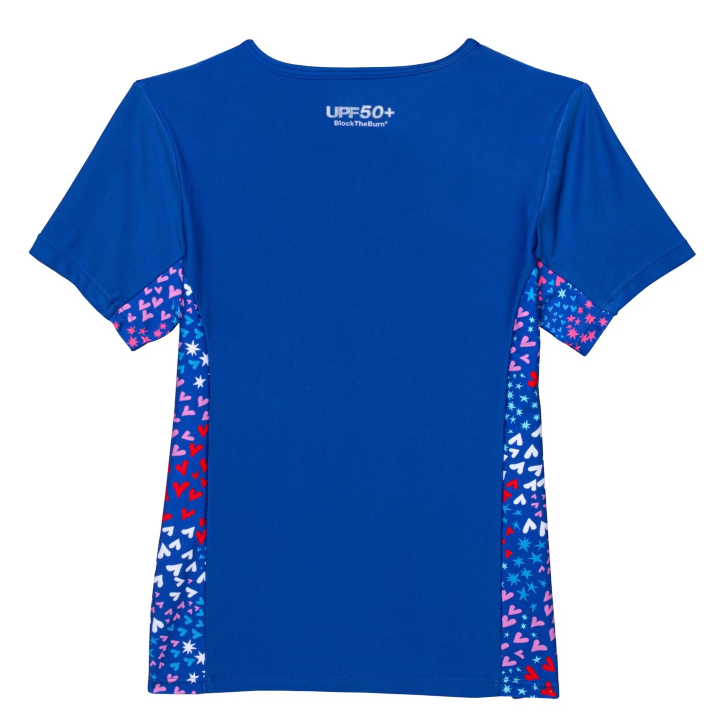 Speedo Big Girls Short Sleeve Print Splice Rash Guard UPF 50+ T-Shirt Swim Top