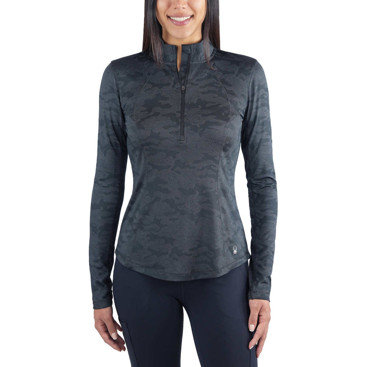 Spyder Women's Tech Soft Moisture Wicking Thumbholes Quarter Zip Active Top