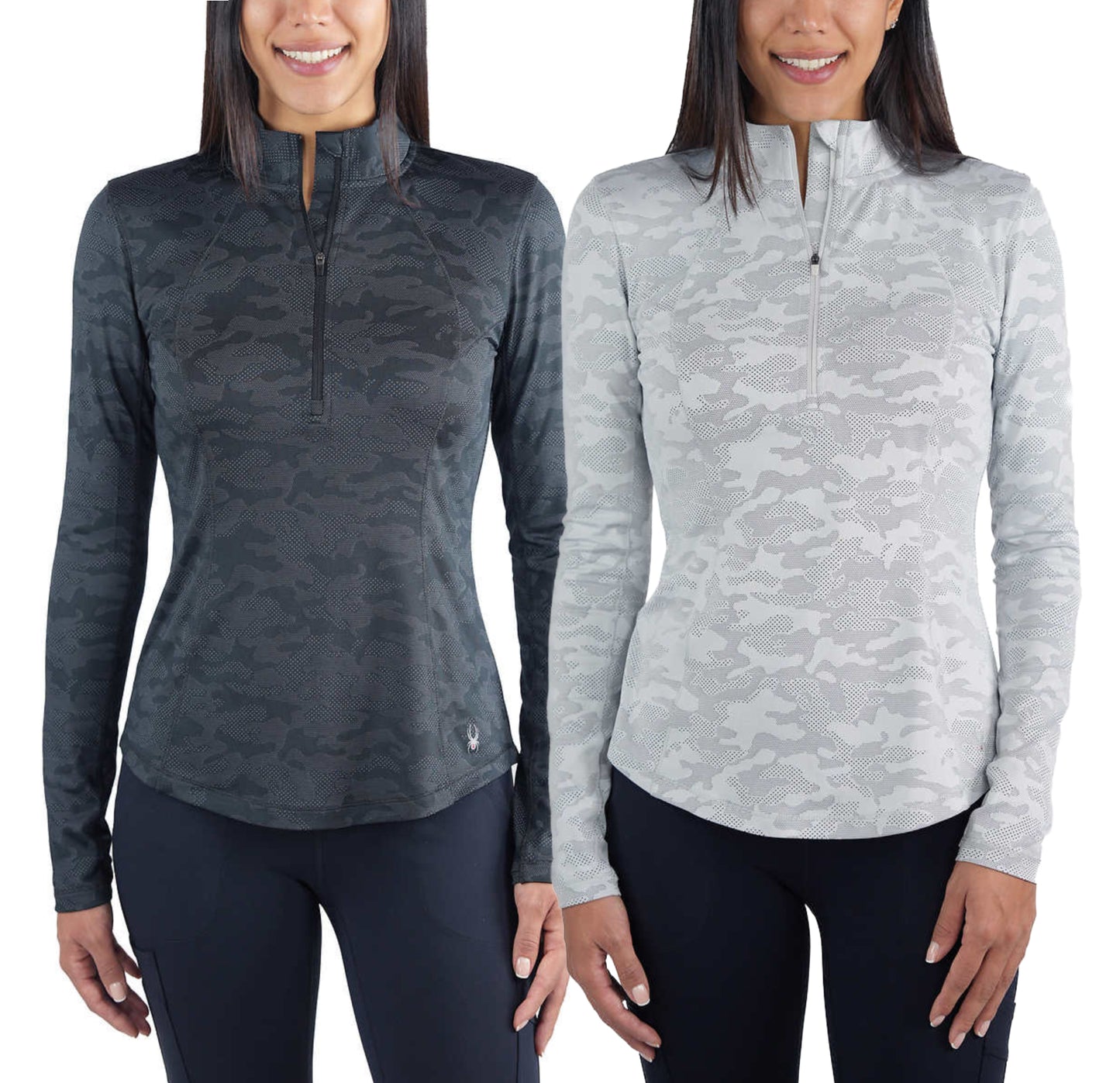 Spyder Women's Tech Soft Moisture Wicking Thumbholes Quarter Zip Active Top
