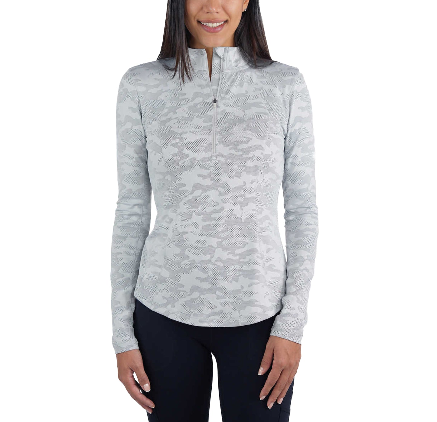 Spyder Women's Tech Soft Moisture Wicking Thumbholes Quarter Zip Active Top