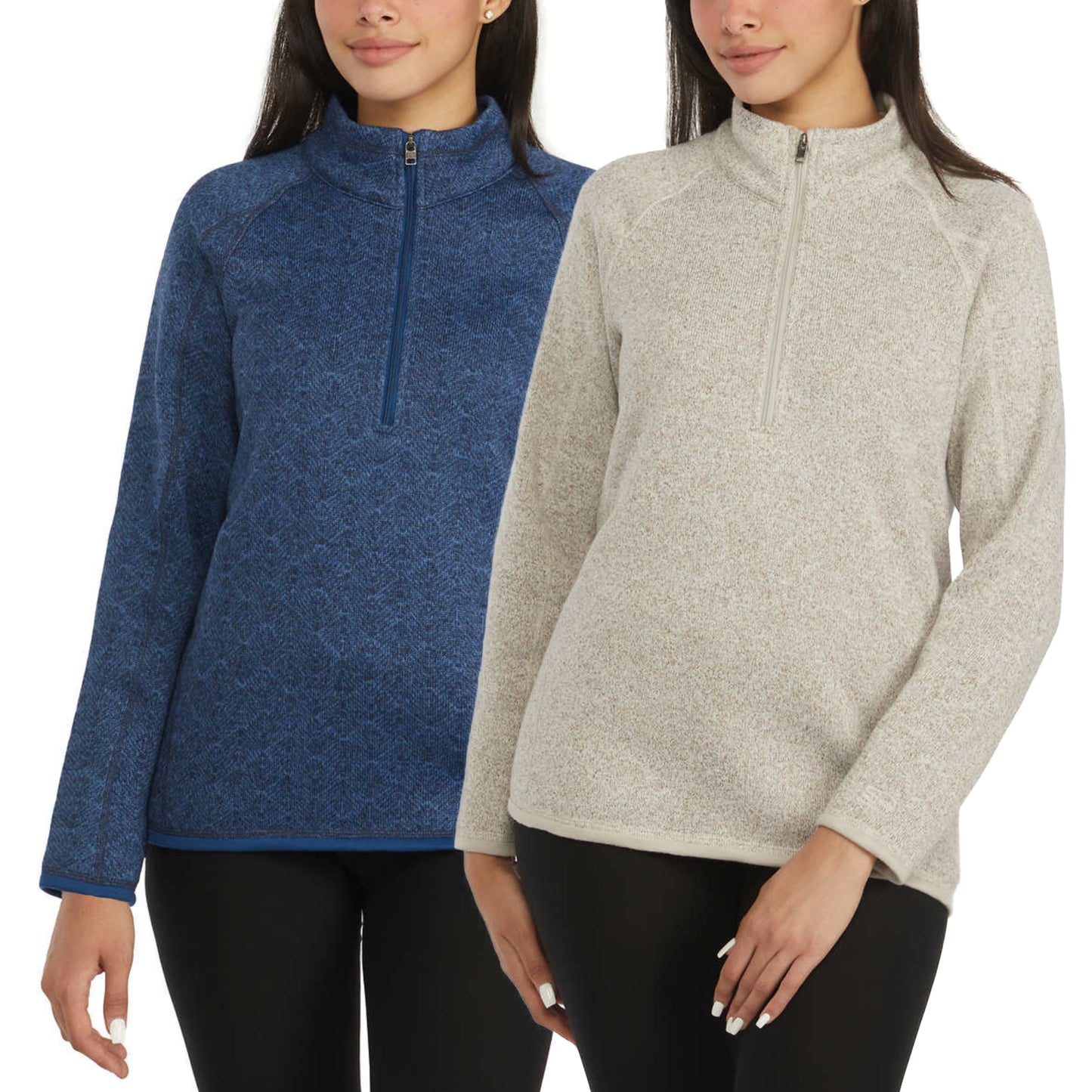 Storm Pack Women's Quarter Zip Comfort Fit Cozy Fleece Sweater