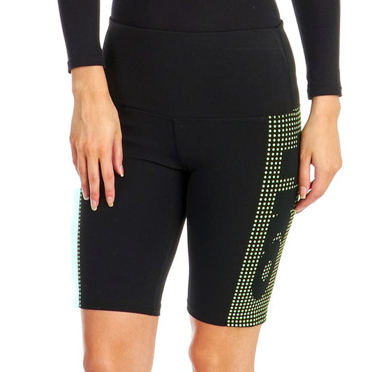 TKO Women's Moisture Wicking Neon Logo Cycling Biker Shorts