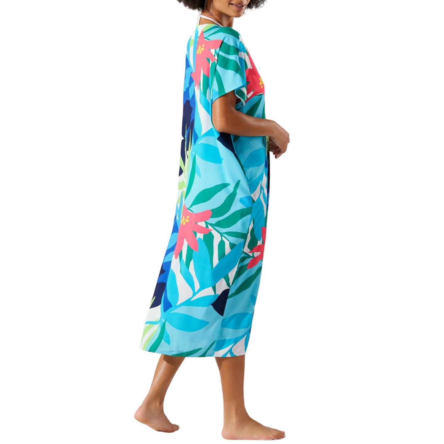 Tommy Bahama Paloma Palms V-Neck Long Caftan Swim Cover-up