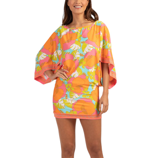 Trina Turk Women's Playa De Flor Floral Print Swim Tunic Cover-up