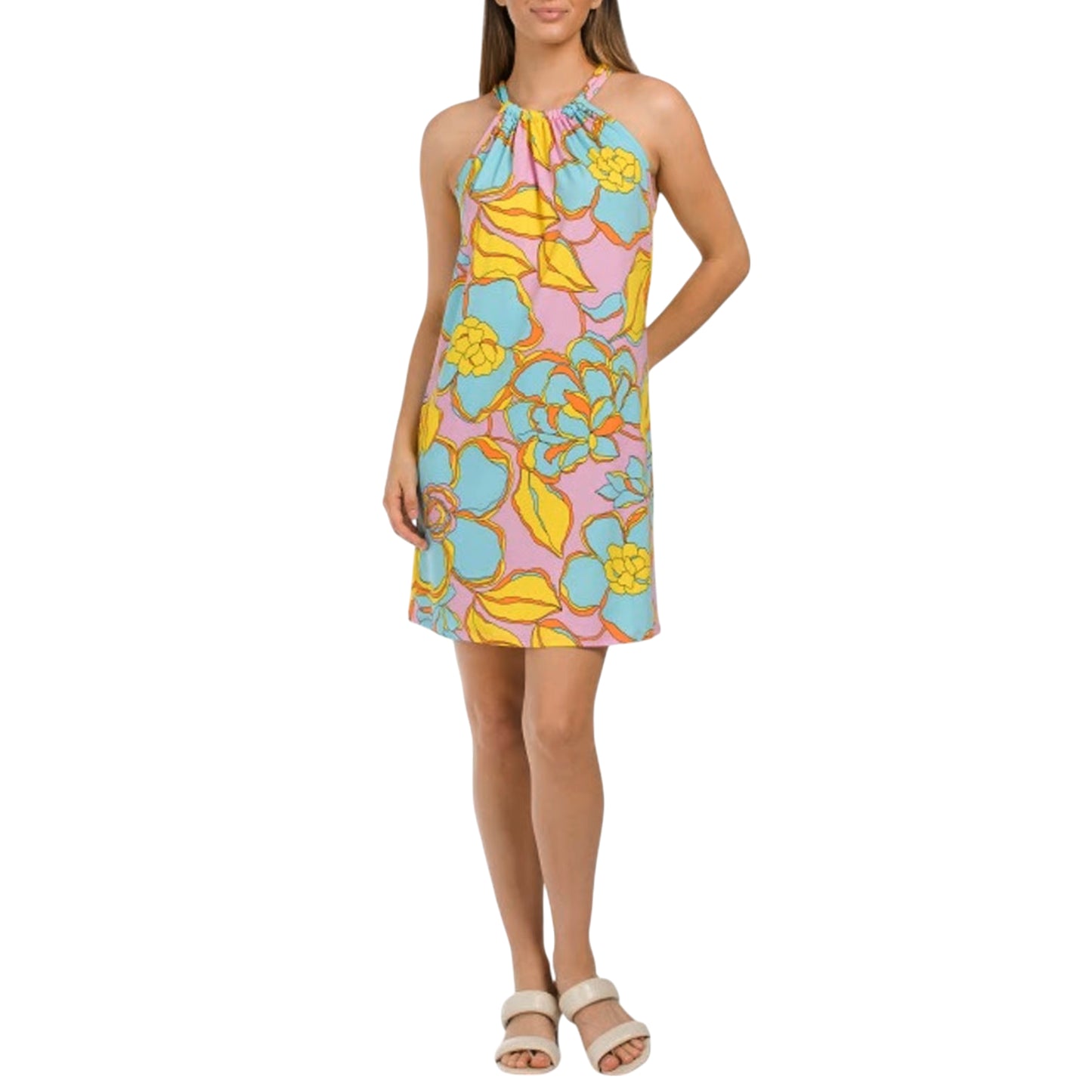 Trina Turk Women's Juju Floral Print Halter Neck Mini Dress