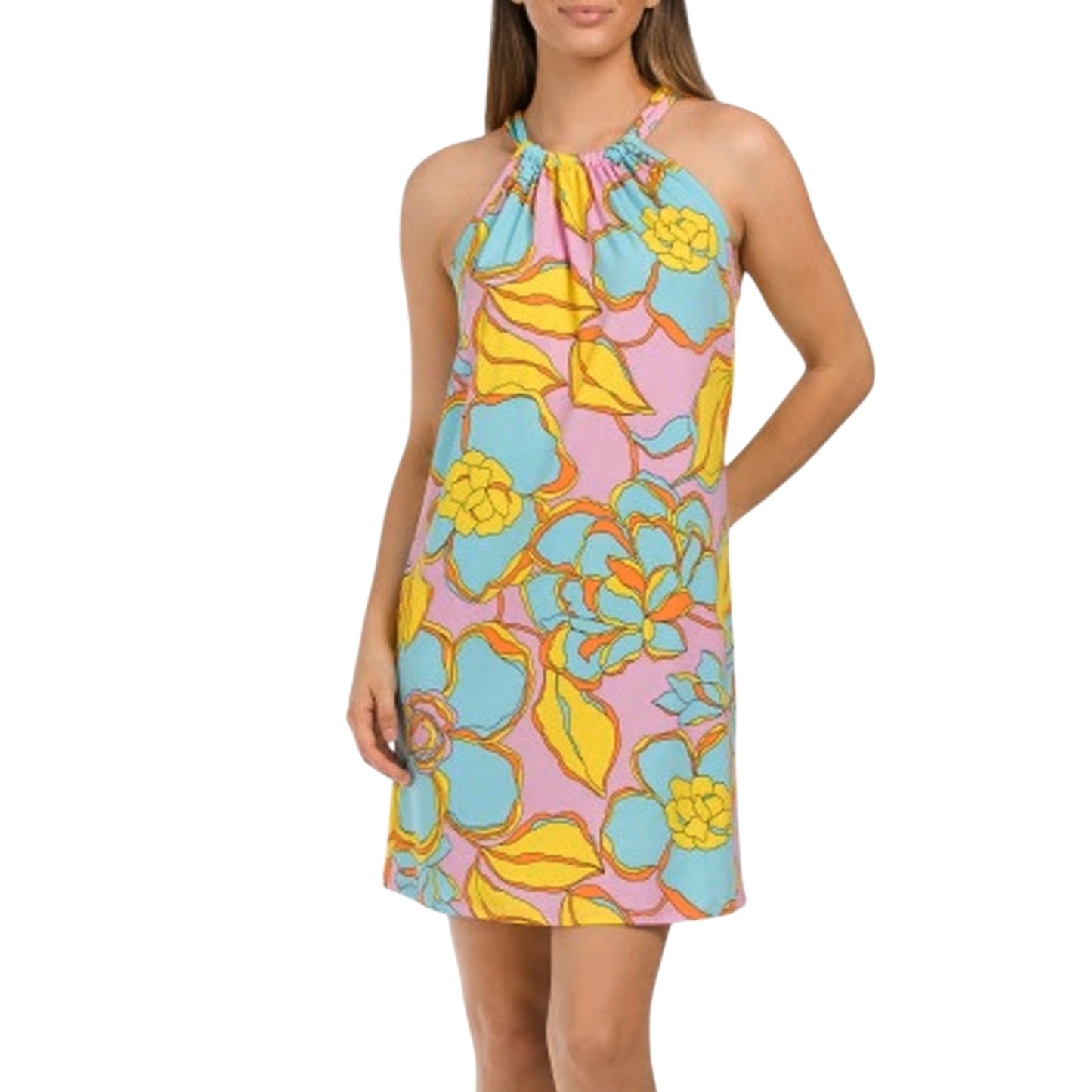 Trina Turk Women's Juju Floral Print Halter Neck Mini Dress