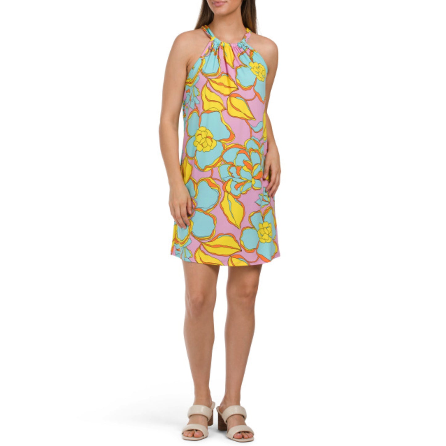 Trina Turk Women's Juju Floral Print Halter Neck Mini Dress
