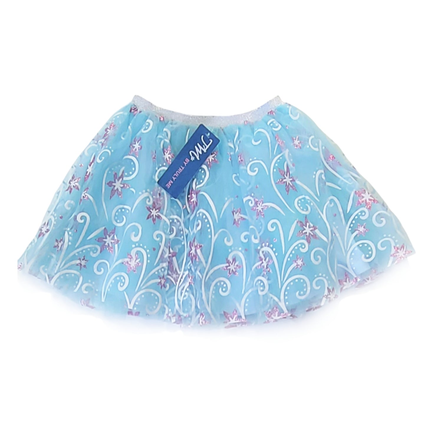 Truly Me Girls Shooting Glitter Star Print Tulle Layered Tutu Skirt
