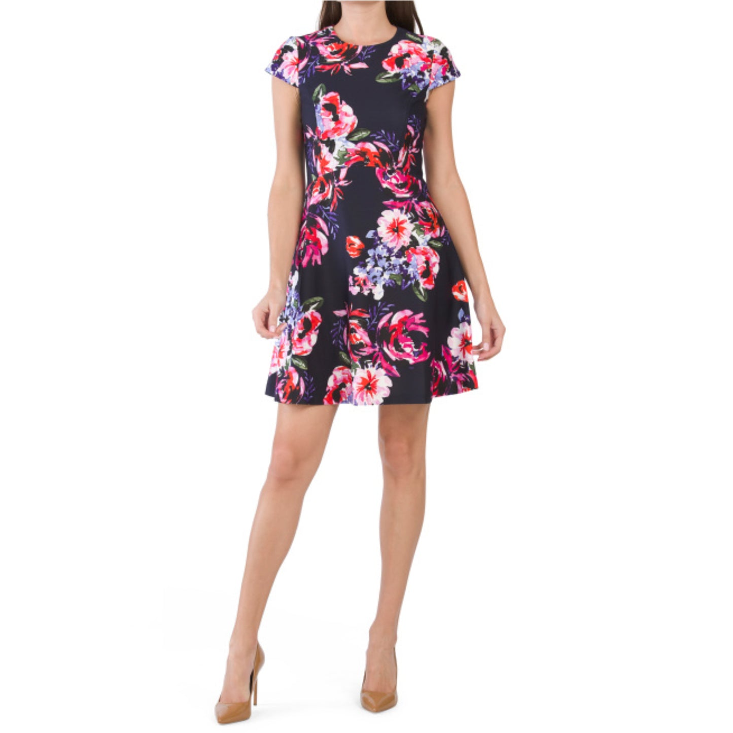 Vince Camuto Women's Floral Print Fit & Flare Mini Dress