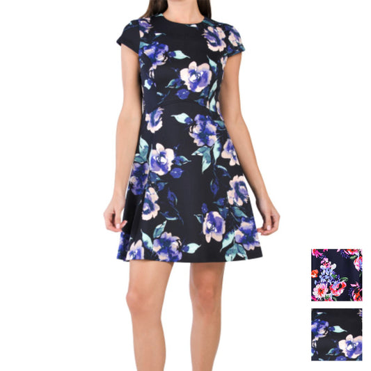 Vince Camuto Women's Floral Print Fit & Flare Mini Dress