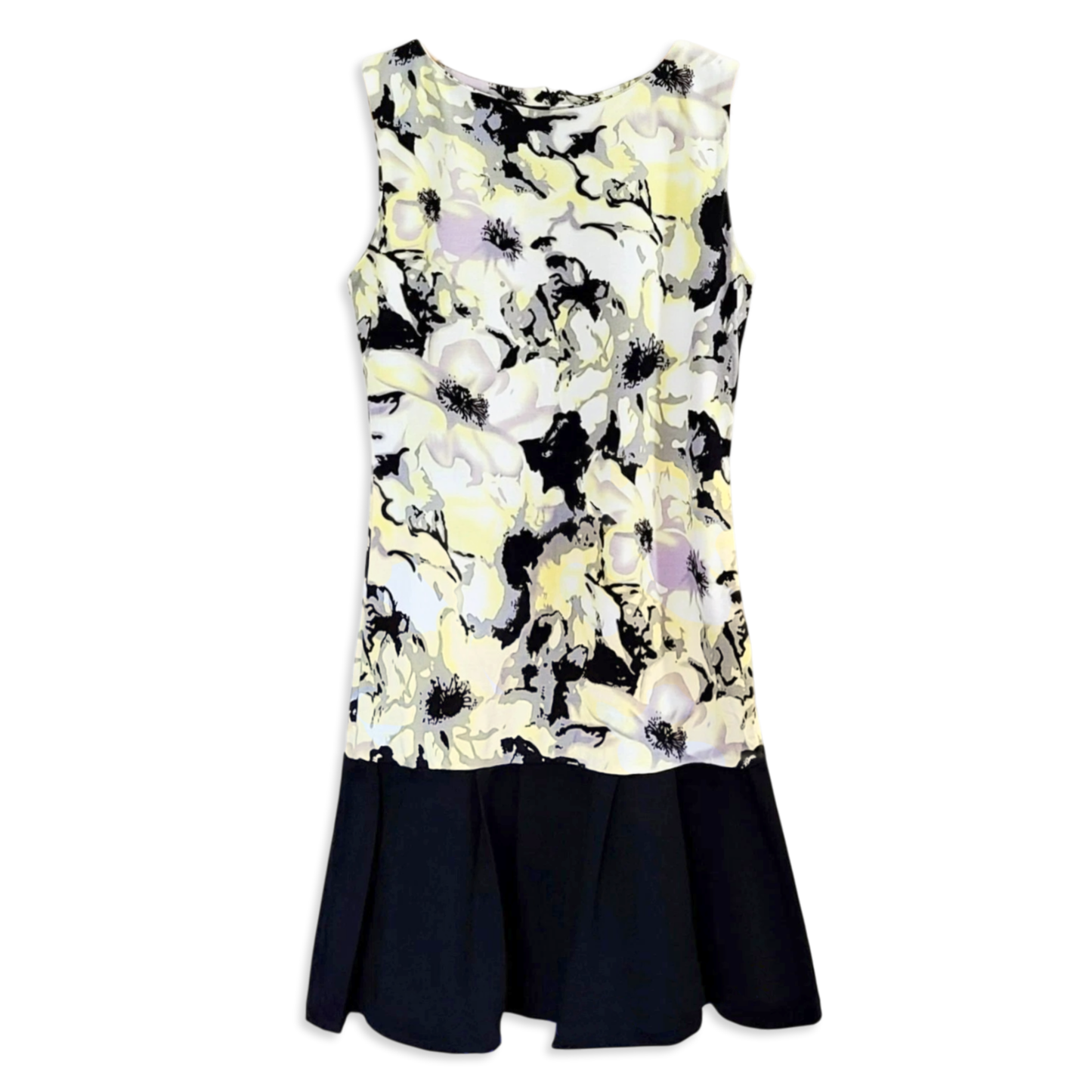 Vertigo Women's Floral Print Sleeveless Flounce Hem Mini Dress
