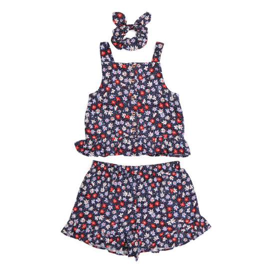Vince Camuto Little Girl 2-Piece Floral Print Ruffle Trim Shorts and Tank Set