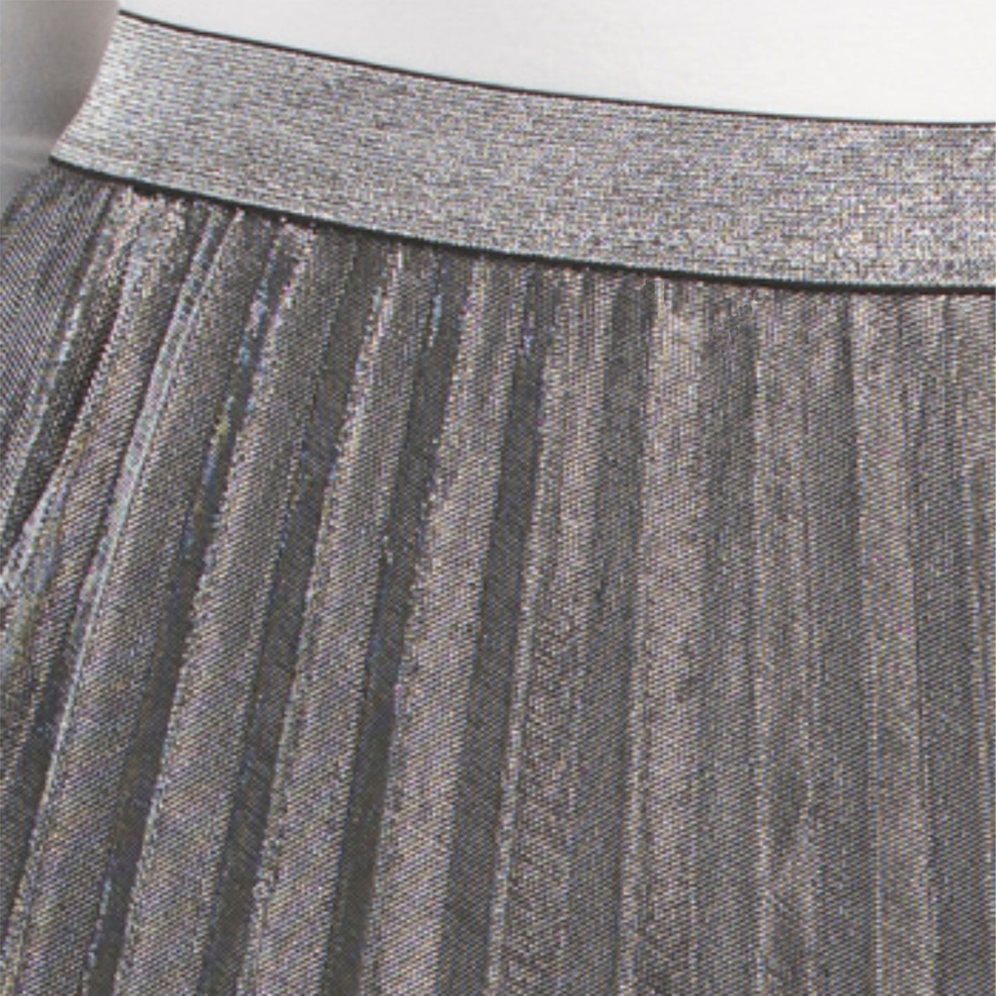 WDNY Women's Plus Metallic Shimmer Pleated Midi Skirt