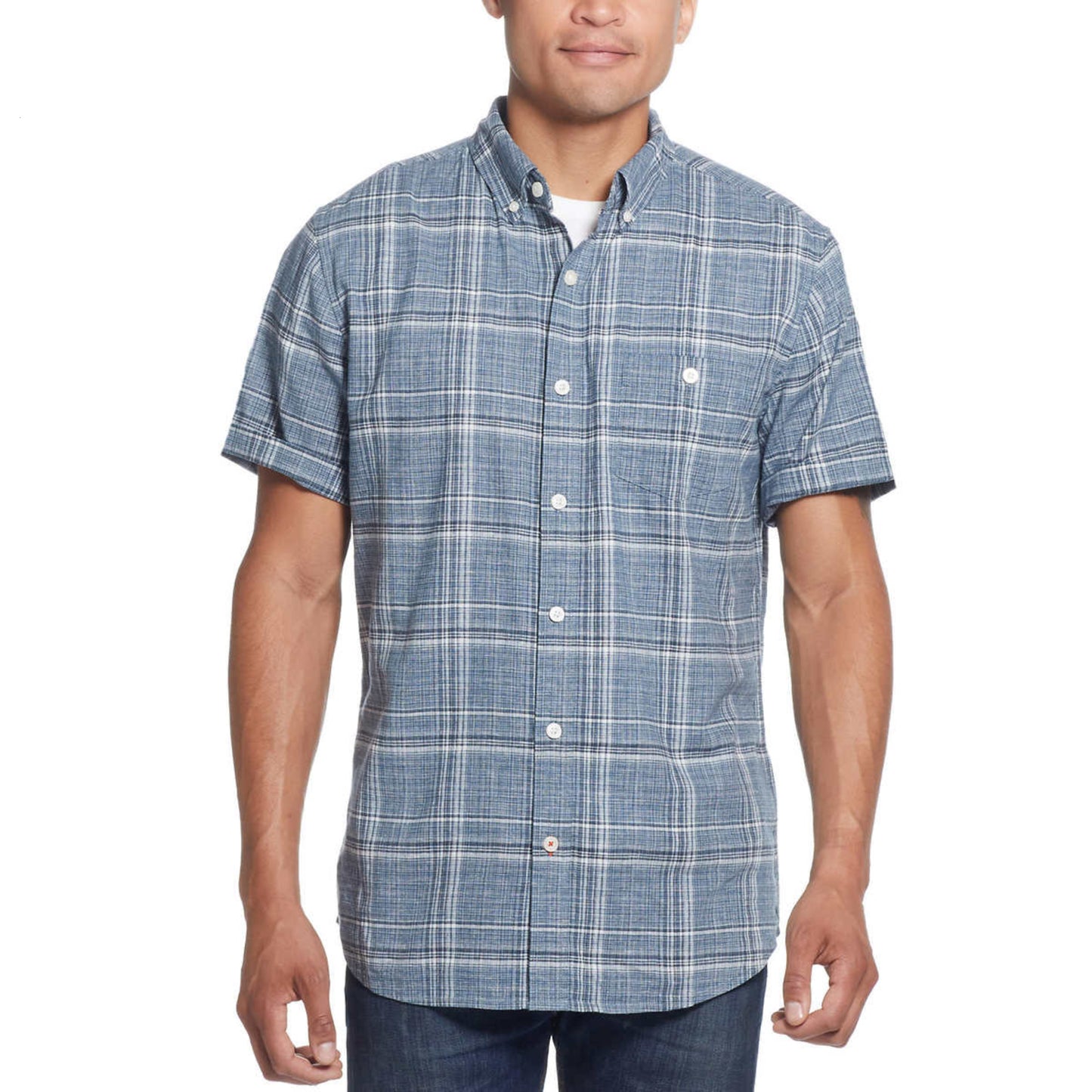 Weatherproof Vintage Men’s Short Sleeve Lightweight Linen Blend Woven Shirt