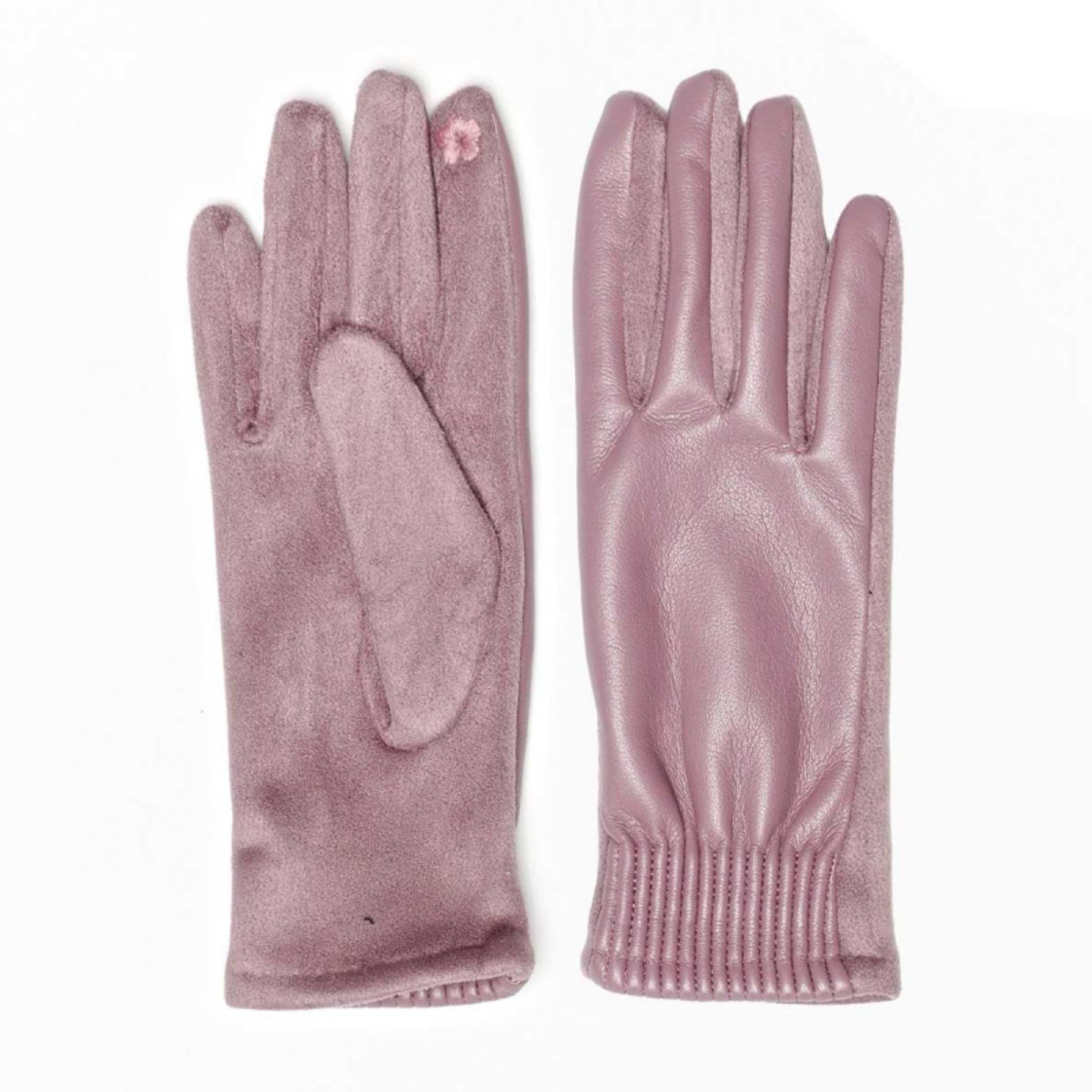 Le Luxe Collection Women's Faux Leather Cinched Wrist Touch Screen Gloves