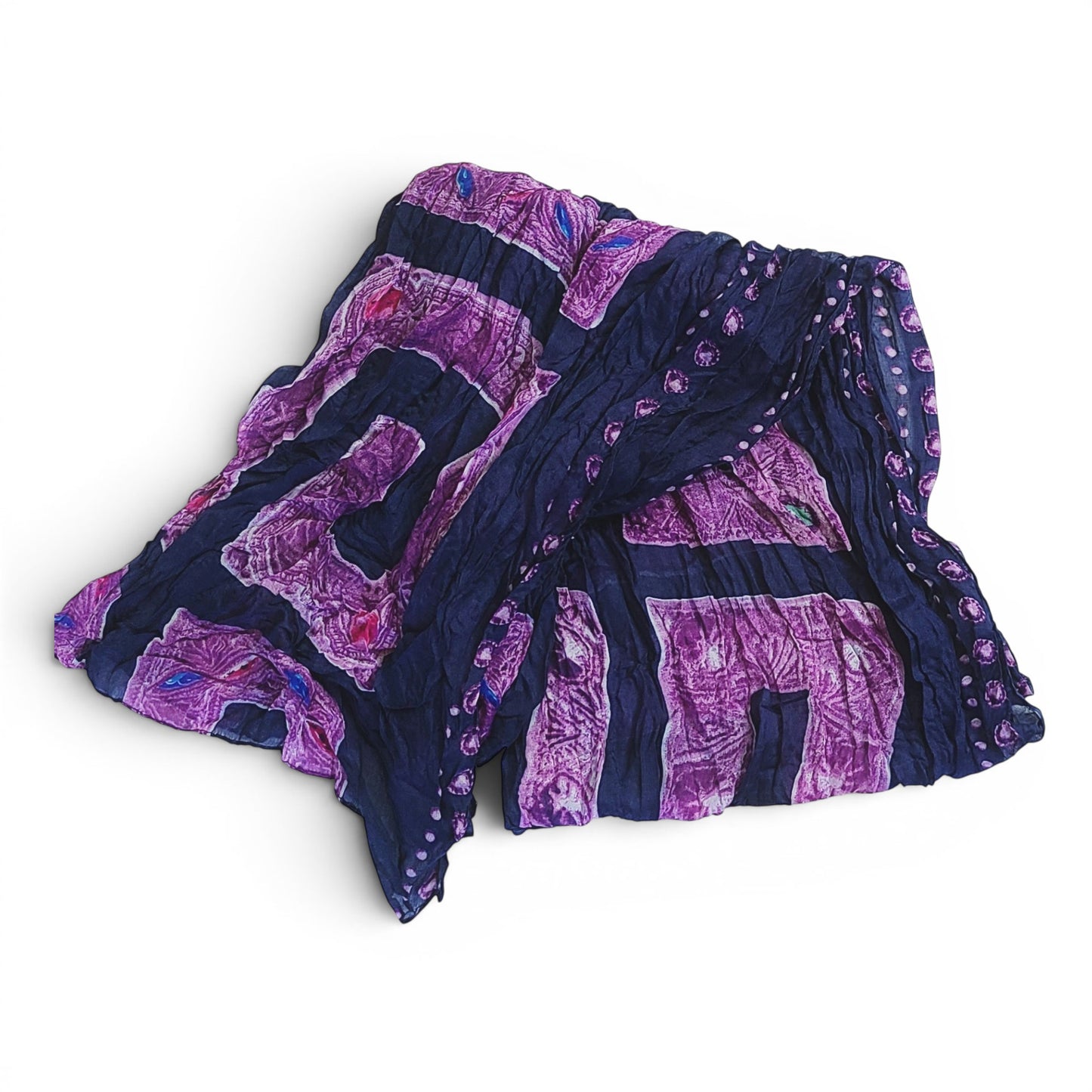 Women's Jewel Print Wrinkle Scarf Cover-Up Shawl