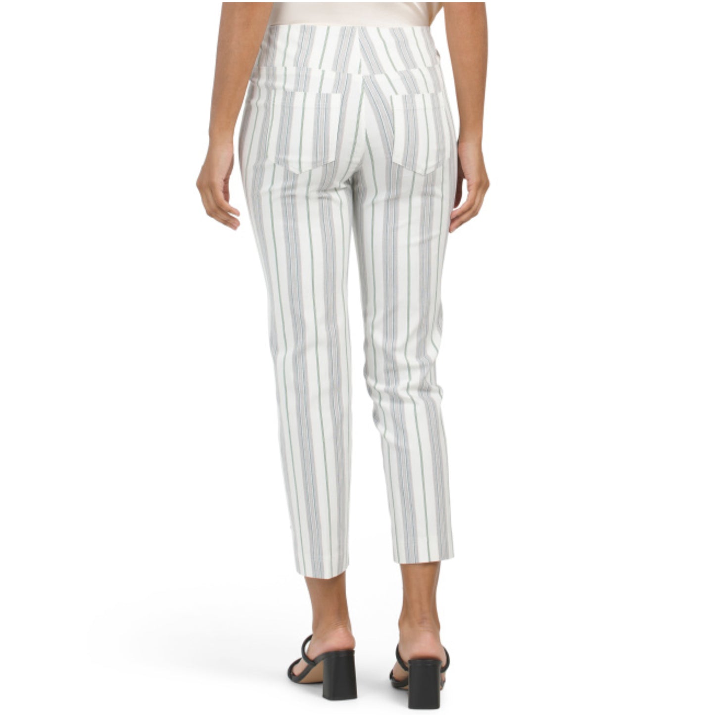 ZAC & RACHEL Women's High Rise Slim Fit Striped Cropped Pants