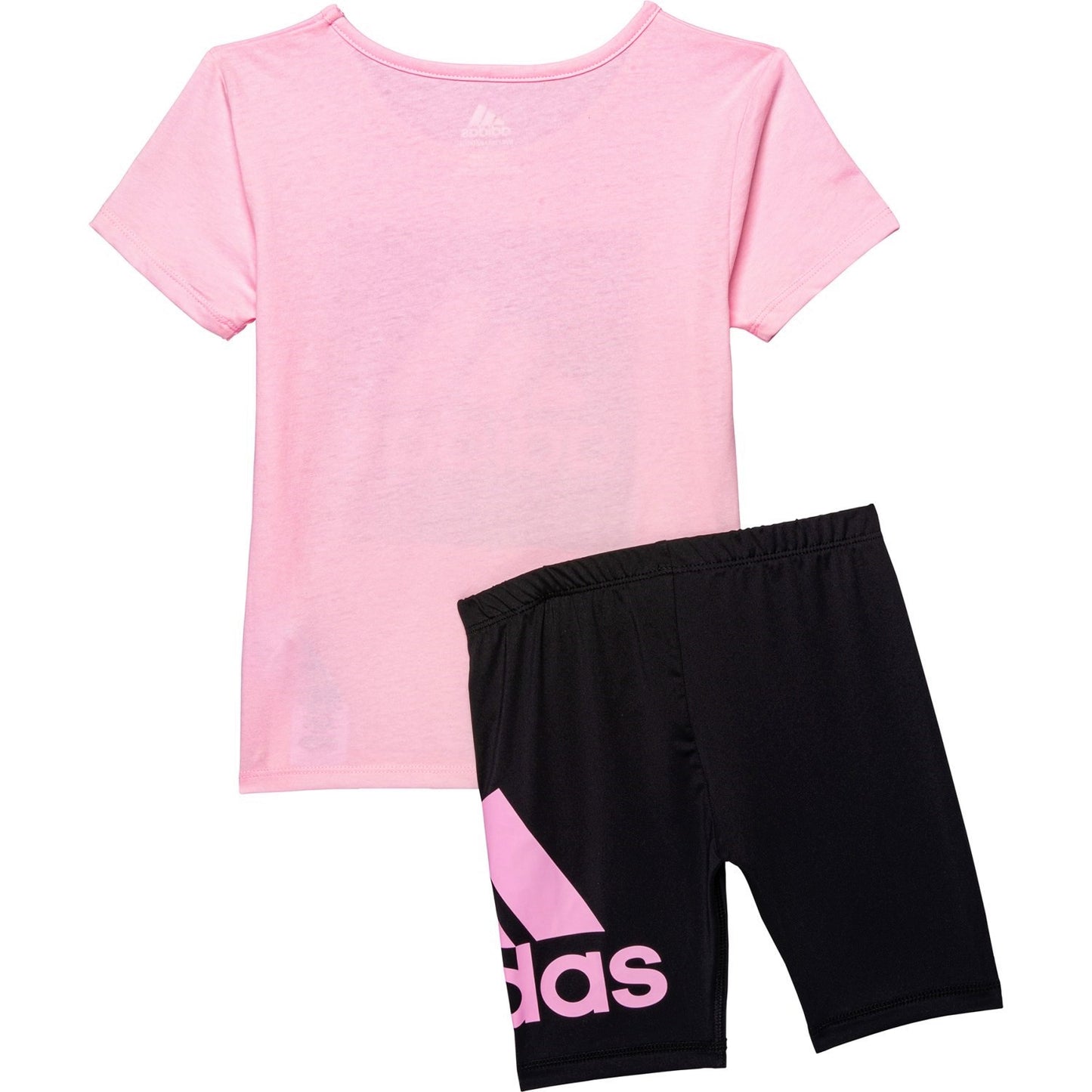 Adidas Little Girls Color Block T-Shirt and Bike Shorts Set