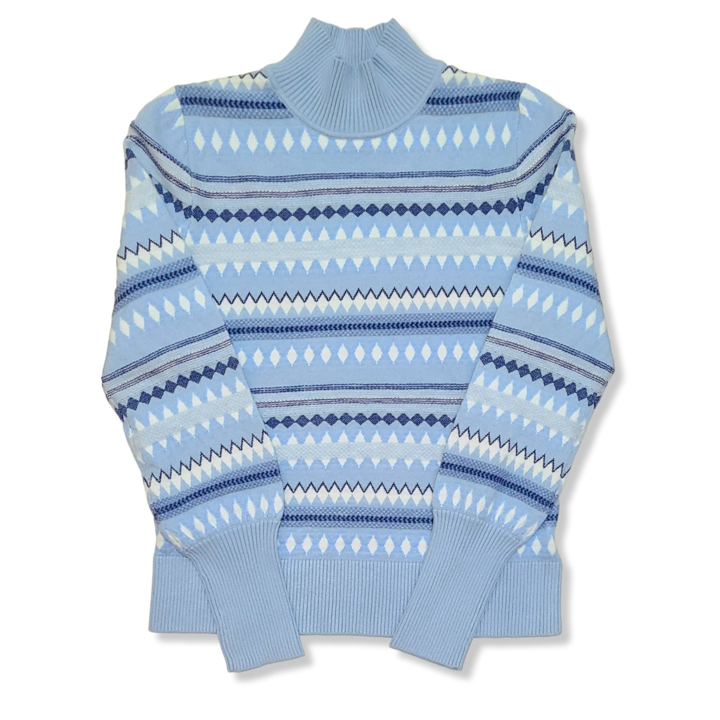 Aspen Women's Super Soft Knit Fair Isle Funnel Neck Sweater