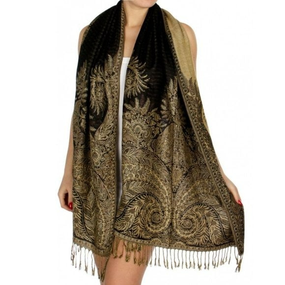 Women's Large Paisley Pashmina Shawl Wrap