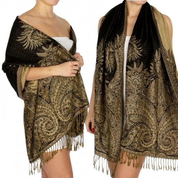 Women's Large Paisley Pashmina Shawl Wrap