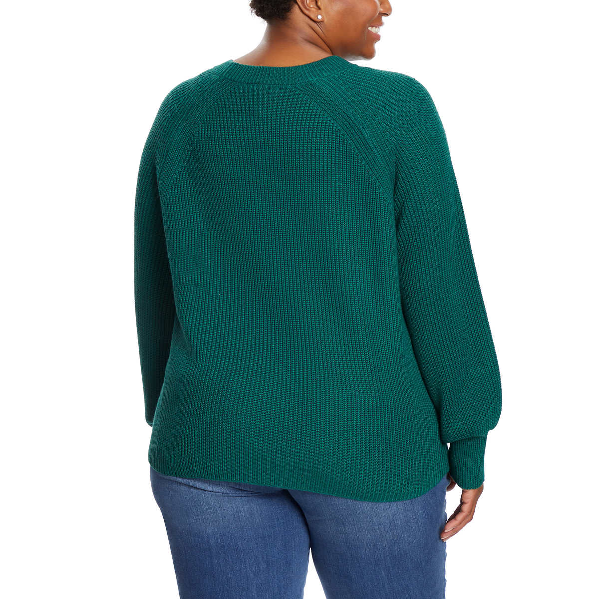 Jessica Simpson Women's Bell Sleeve Soft Rib Knit Top Relaxed Fit Sweater